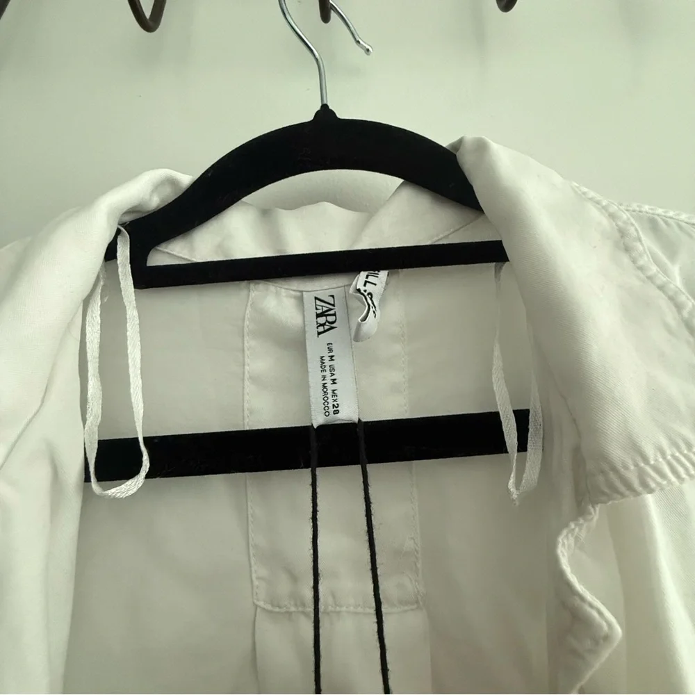 Zara White Oversized Button-Up Shirt - Picture 5 of 7